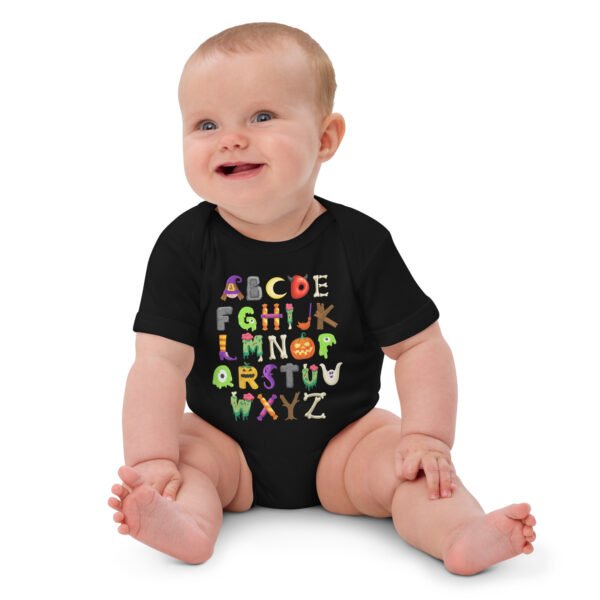 ABCs Learning Kindergarten Teacher Funny Halloween Organic cotton baby bodysuit