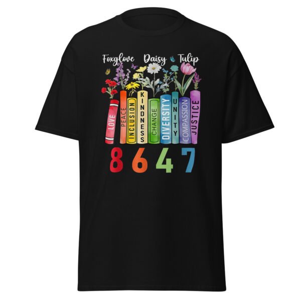 Floral Foxglove Daisy Tulip 8647 Books Lover Blooming Flower T-Shirt