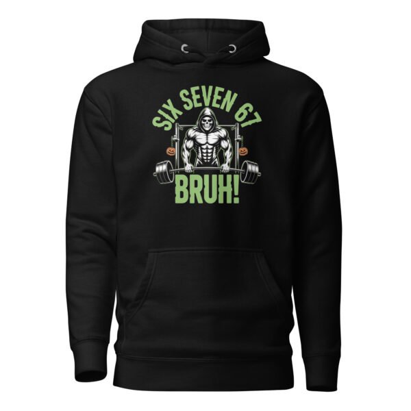 Skeleton Lifting Weights Halloween Gym Bruh Unisex Hoodie